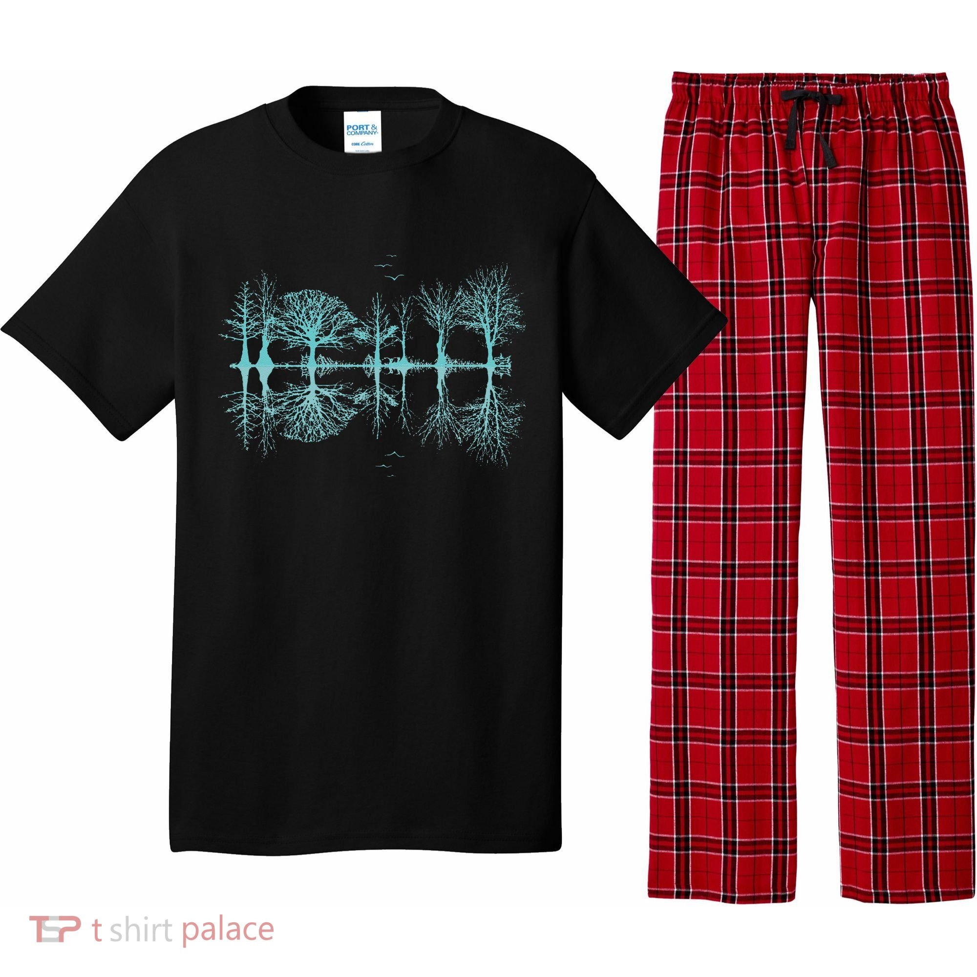 Wildlife Nature Forest Trees Reflection Outdoor Forest Pajama Set