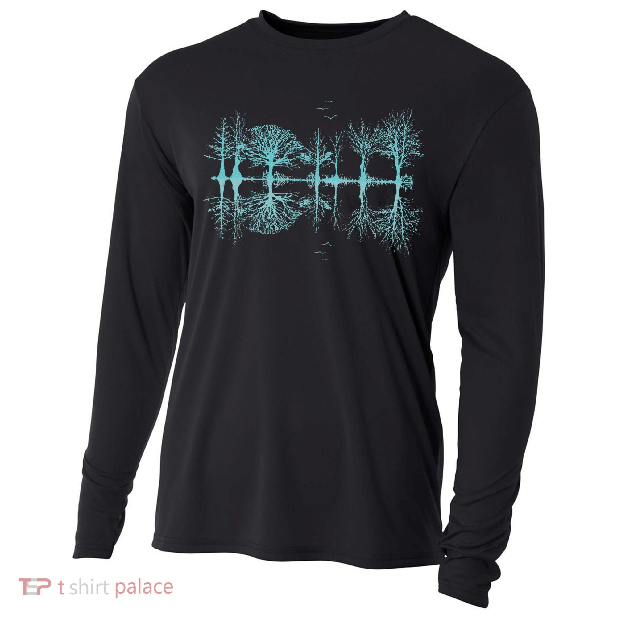 Wildlife Nature Forest Trees Reflection Outdoor Forest Cooling Performance Long Sleeve Crew