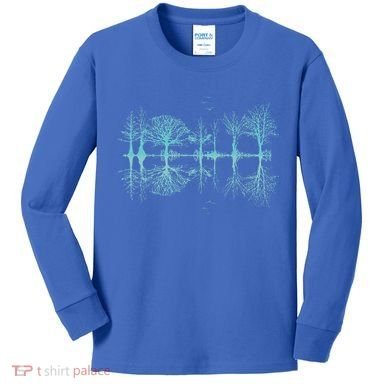 Wildlife Nature Forest Trees Reflection Outdoor Forest Kids Long Sleeve Shirt