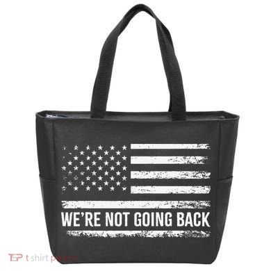 WeRe Not Going Back Slogan Vintage Distressed Flag Us Tote Bag