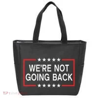 WeRe Not Going Back Funny Slogan Tote Bag thumb 0