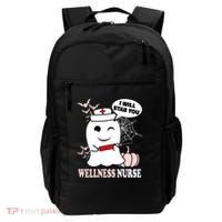 Wellness Nurse Halloween I Will Stab You Funny Ghost Gift Backpack thumb 0