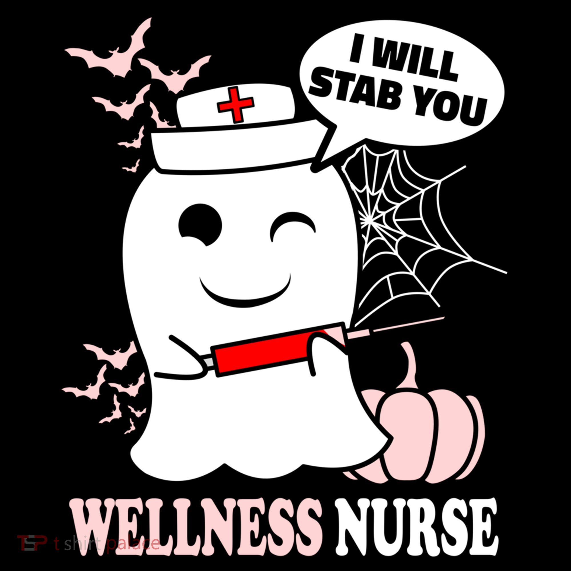 Wellness Nurse Halloween I Will Stab You Funny Ghost Gift Coffee Mug