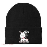 Wellness Nurse Halloween I Will Stab You Funny Ghost Gift Beanie thumb 0