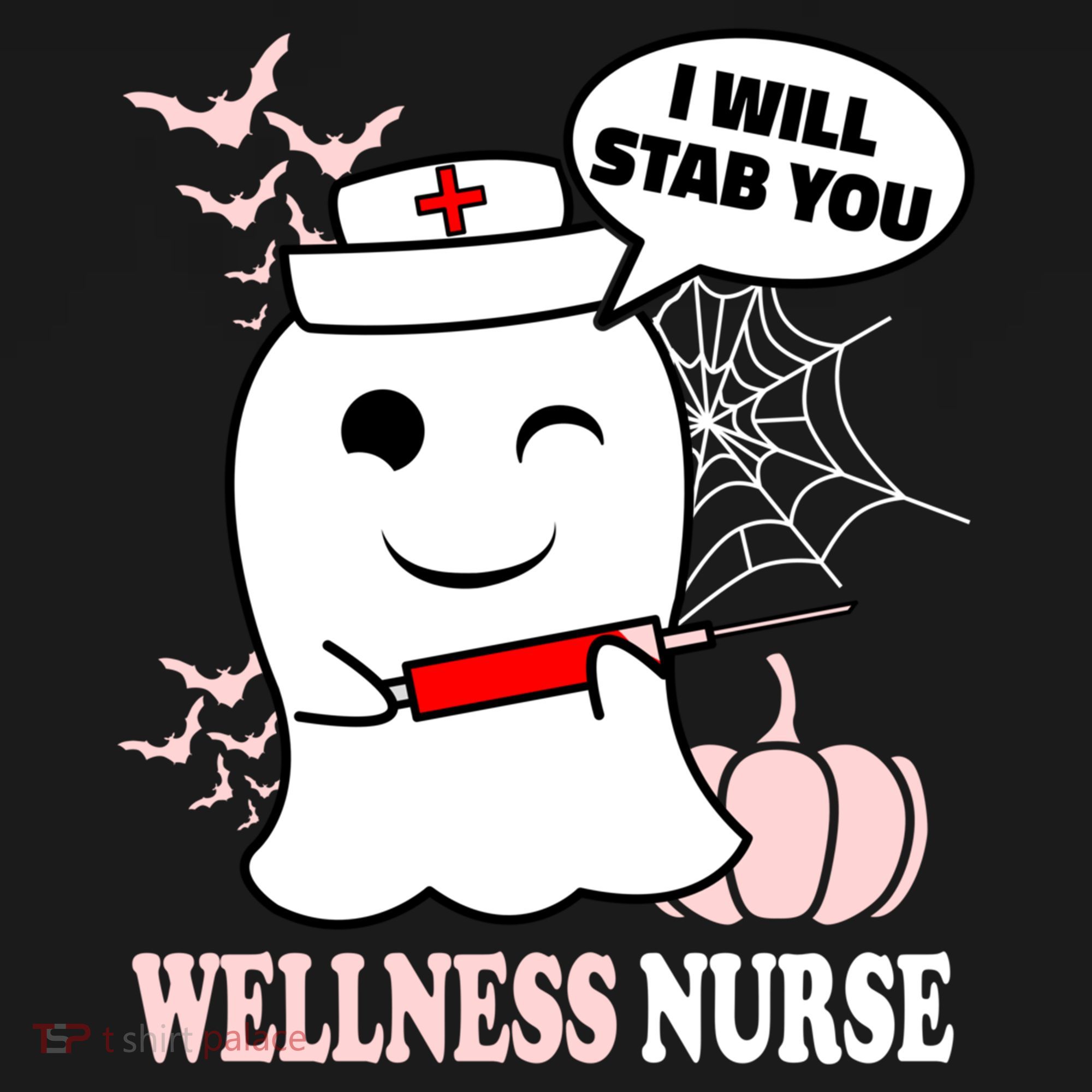 Wellness Nurse Halloween I Will Stab You Funny Ghost Gift Women's Hoodie