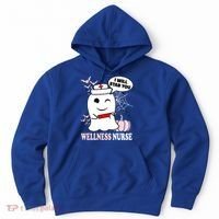 Wellness Nurse Halloween I Will Stab You Funny Ghost Gift Hoodie thumb 0