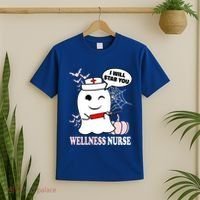 Wellness Nurse Halloween I Will Stab You Funny Ghost Gift T-Shirt thumb 2