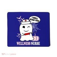 Wellness Nurse Halloween I Will Stab You Funny Ghost Gift Mousepad thumb 0