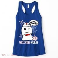 Wellness Nurse Halloween I Will Stab You Funny Ghost Gift Women's Tank Top thumb 0