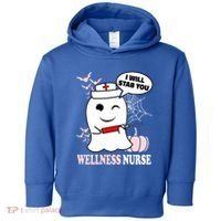 Wellness Nurse Halloween I Will Stab You Funny Ghost Gift Toddler Hoodie thumb 0