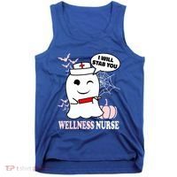 Wellness Nurse Halloween I Will Stab You Funny Ghost Gift Tank Top thumb 0