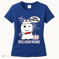 Wellness Nurse Halloween I Will Stab You Funny Ghost Gift Women's T-Shirt thumb 0