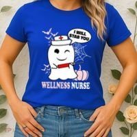 Wellness Nurse Halloween I Will Stab You Funny Ghost Gift Women's T-Shirt thumb 2