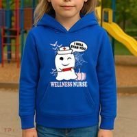 Wellness Nurse Halloween I Will Stab You Funny Ghost Gift Kids Hoodie thumb 3