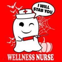 Wellness Nurse Halloween I Will Stab You Funny Ghost Gift Santa Hat thumb 1
