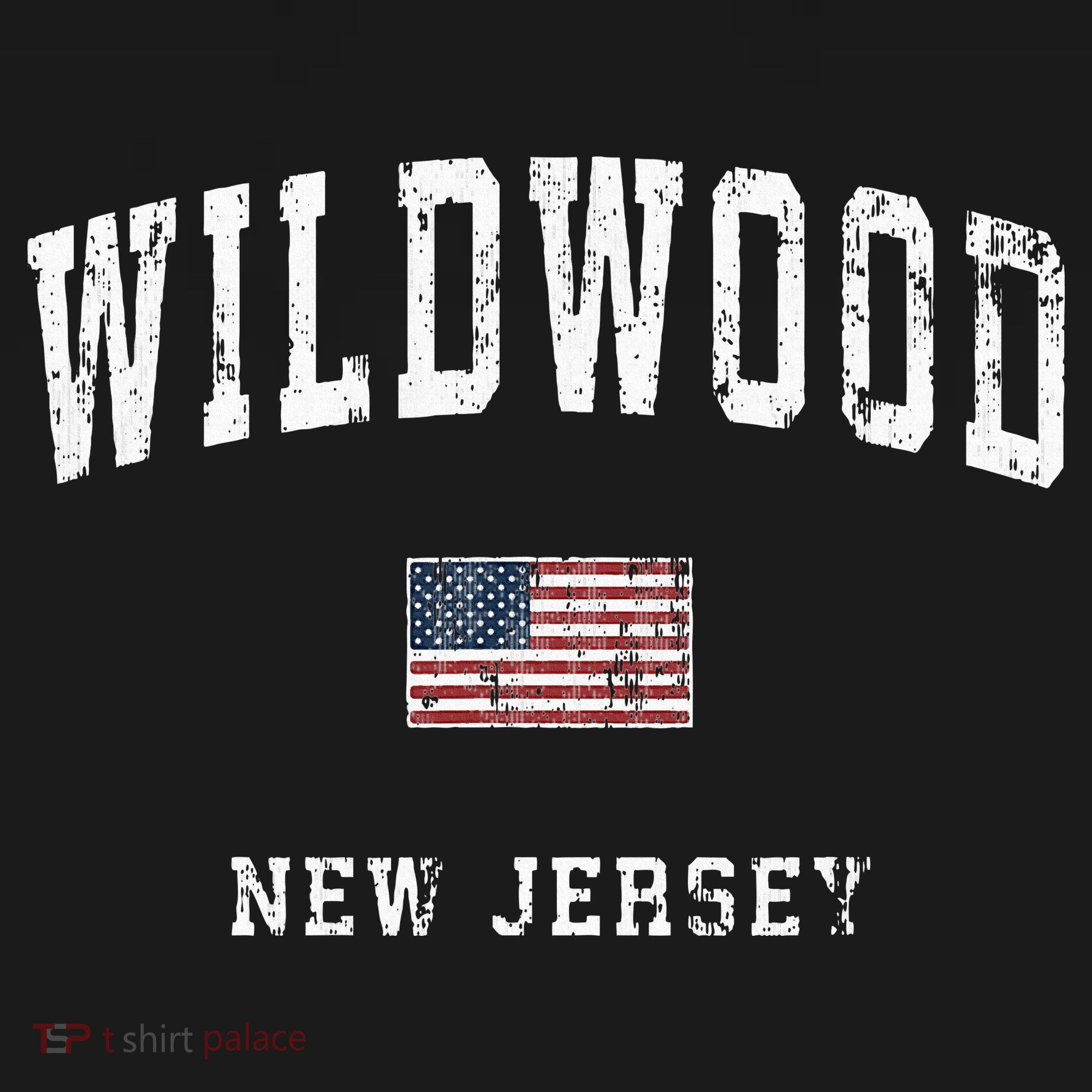 Wildwood New Jersey Nj Vintage American Flag T-Shirt