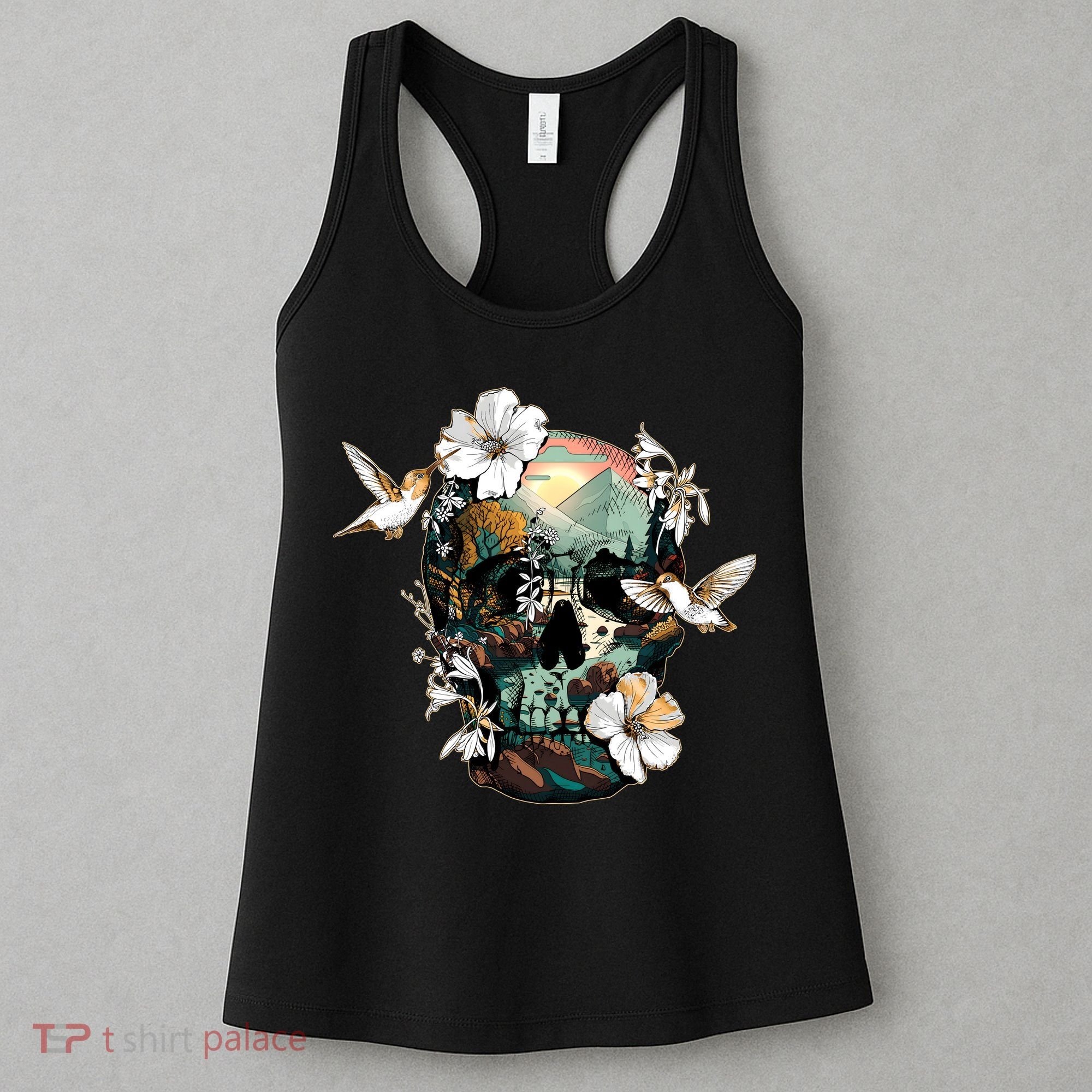Wilderness Nature Lover Skull Women's Tank Top