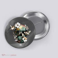 Wilderness Nature Lover Skull Button thumb 0