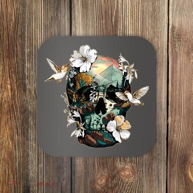 Wilderness Nature Lover Skull Coaster