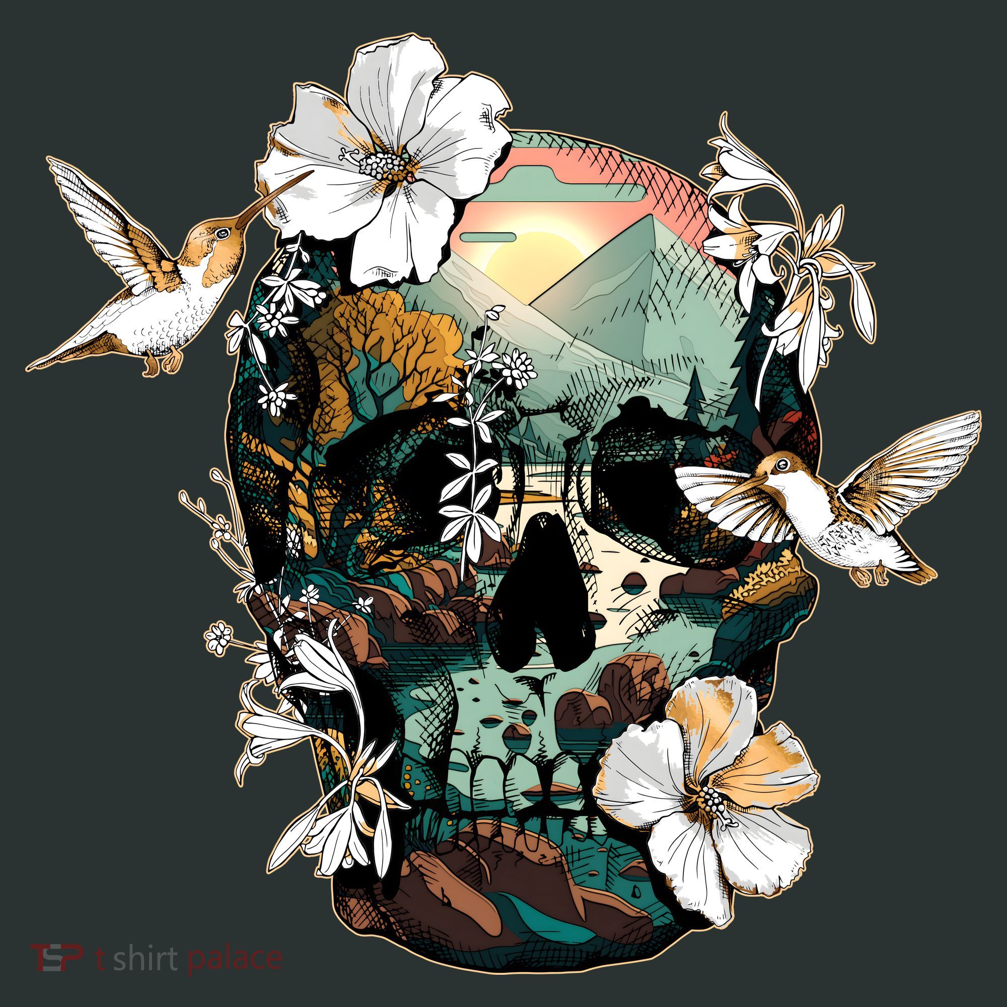 Wilderness Nature Lover Skull Coaster