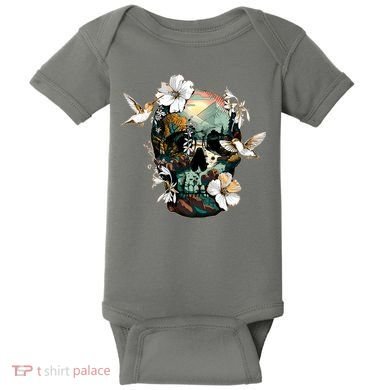 Wilderness Nature Lover Skull Baby Bodysuit