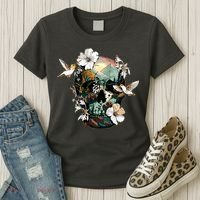 Wilderness Nature Lover Skull Women's T-Shirt thumb 3