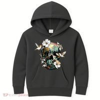 Wilderness Nature Lover Skull Kids Hoodie thumb 0