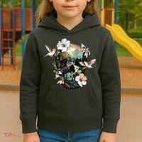 Wilderness Nature Lover Skull Kids Hoodie thumb 3