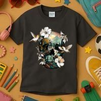 Wilderness Nature Lover Skull Kids T-Shirt thumb 3