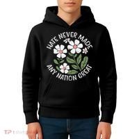 White Never Made Any Nation Great Resist Protest Women Kids Hoodie thumb 4