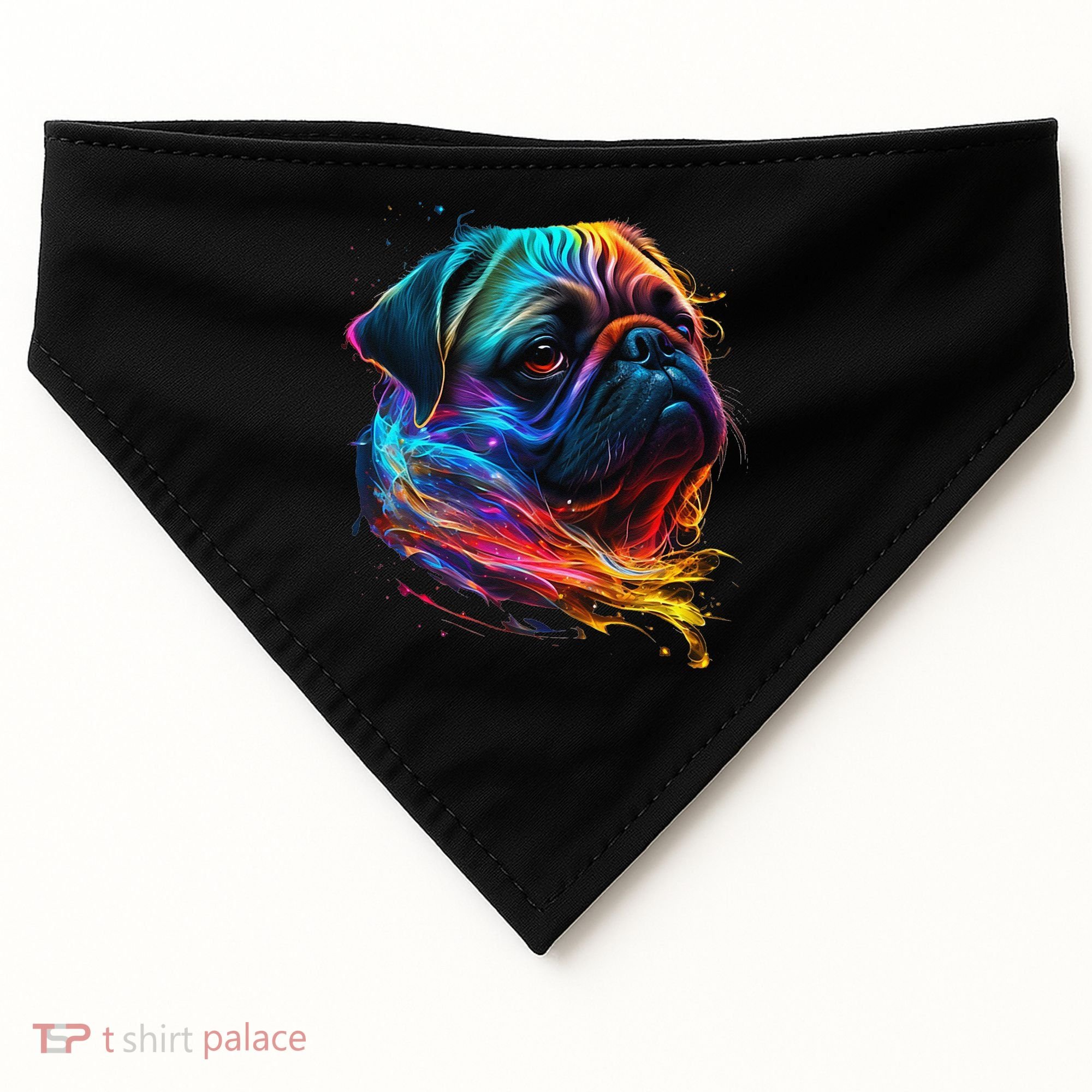 Wo Neon Pug USA-Made Doggie Bandana