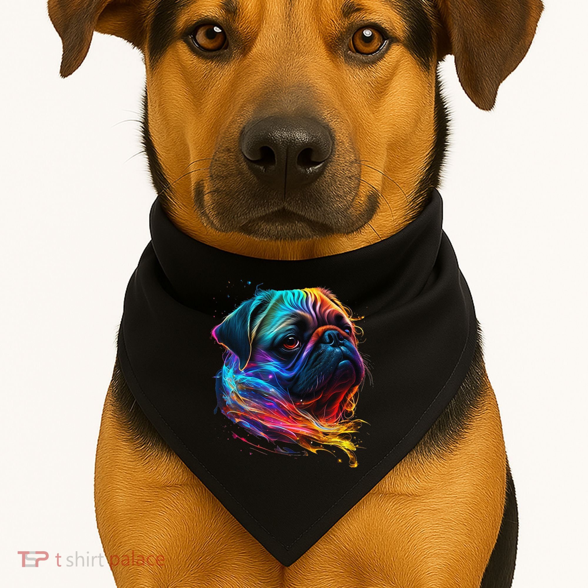 Wo Neon Pug USA-Made Doggie Bandana