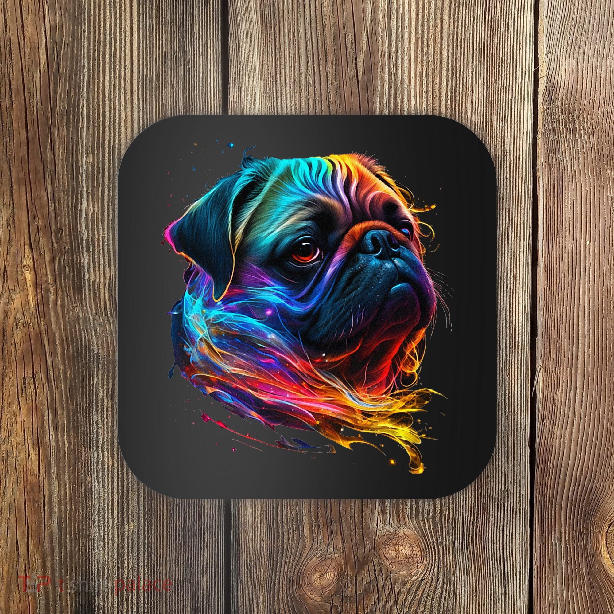 Wo Neon Pug Coaster