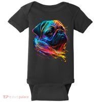 Wo Neon Pug Baby Bodysuit thumb 0
