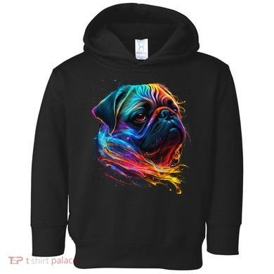 Wo Neon Pug Toddler Hoodie