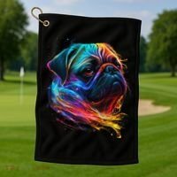 Wo Neon Pug Golf Towel thumb 1