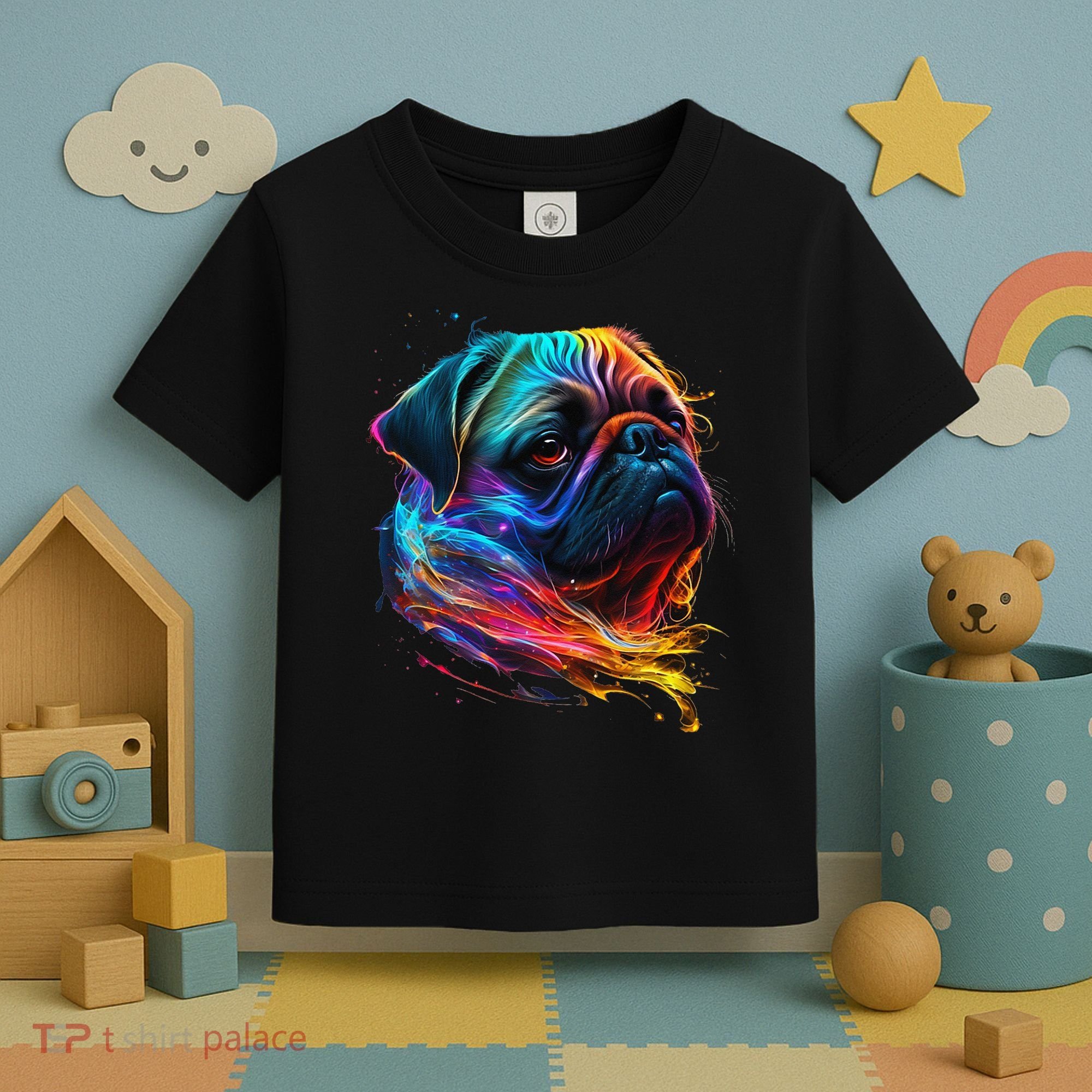 Wo Neon Pug Toddler T-Shirt