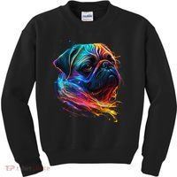 Wo Neon Pug Kids Sweatshirt thumb 0