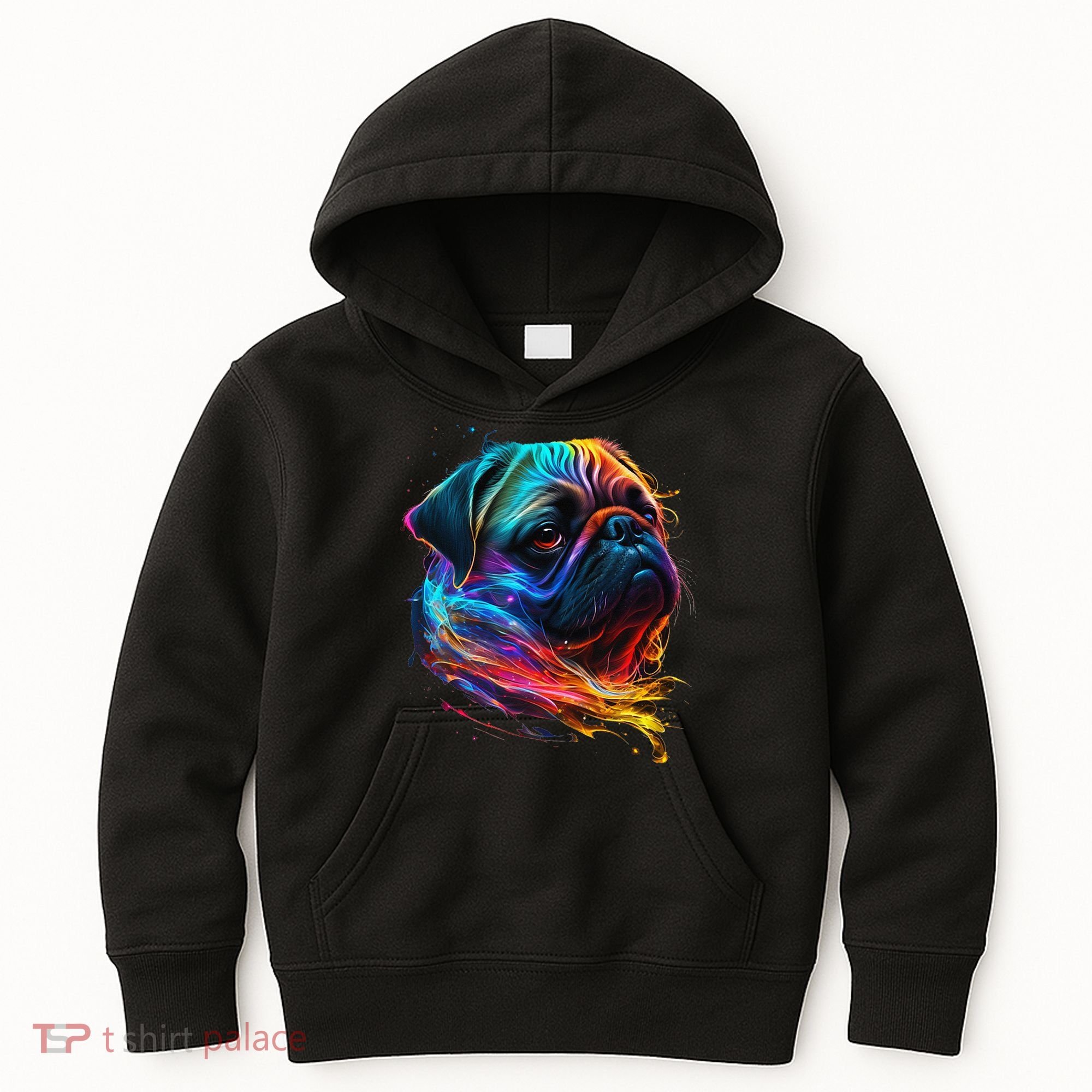 Wo Neon Pug Kids Hoodie
