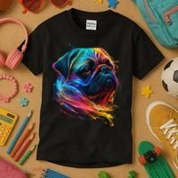 Wo Neon Pug Kids T-Shirt thumb 3