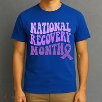 Warrior National Recovery Month Addiction Recovery Awareness T-Shirt thumb 3