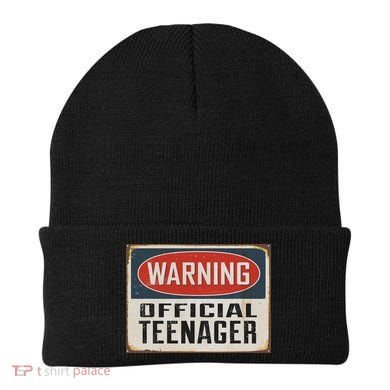 Warning Nager Rustic Vintage 13th Birthday Beanie