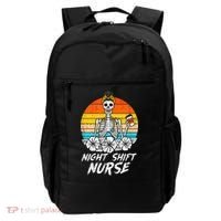 Womens Night Shift Nurse Skeleton Retro Halloween Scrub Backpack thumb 0