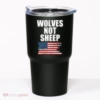 Wolves Not Sheep Distressed American USA Flag Tumbler thumb 0