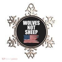 Wolves Not Sheep Distressed American USA Flag Ornament thumb 0