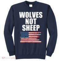 Wolves Not Sheep Distressed American USA Flag Sweatshirt thumb 0