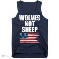 Wolves Not Sheep Distressed American USA Flag Tank Top thumb 0