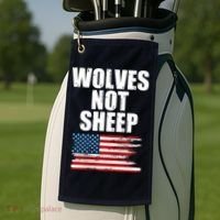 Wolves Not Sheep Distressed American USA Flag Golf Towel thumb 2