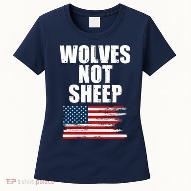 Wolves Not Sheep Distressed American USA Flag Women's T-Shirt