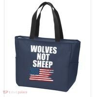 Wolves Not Sheep Distressed American USA Flag Tote Bag thumb 3